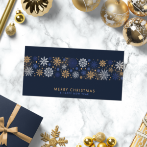 Kerstkaartje Donkerblauw met Sterren