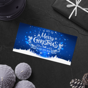 Blauwe kerstkaart