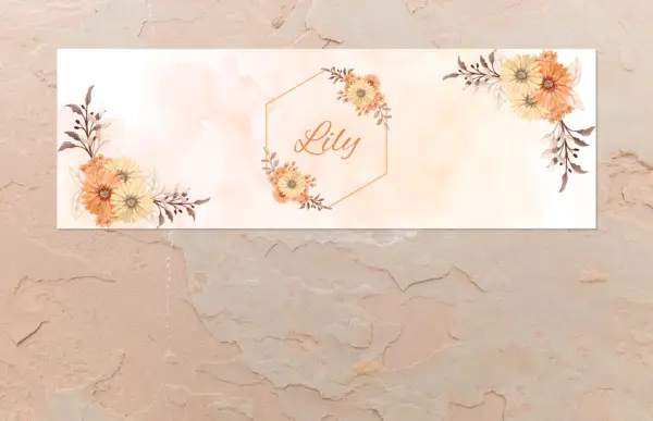 Naambord Oranje Bloemen