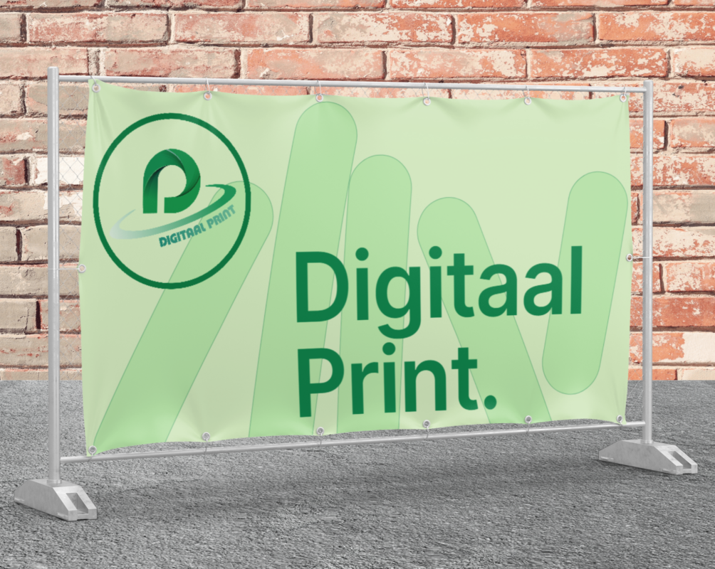 affichering en gevelreclame spandoek in frame