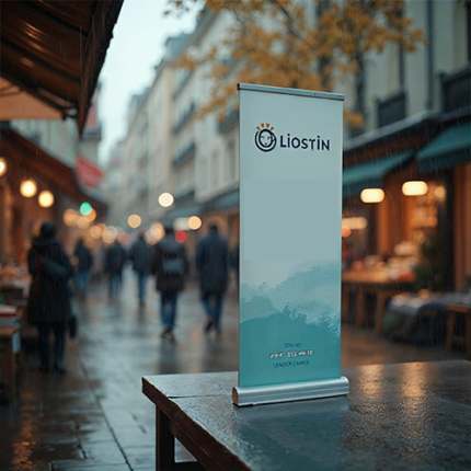 Mini roll-up banners